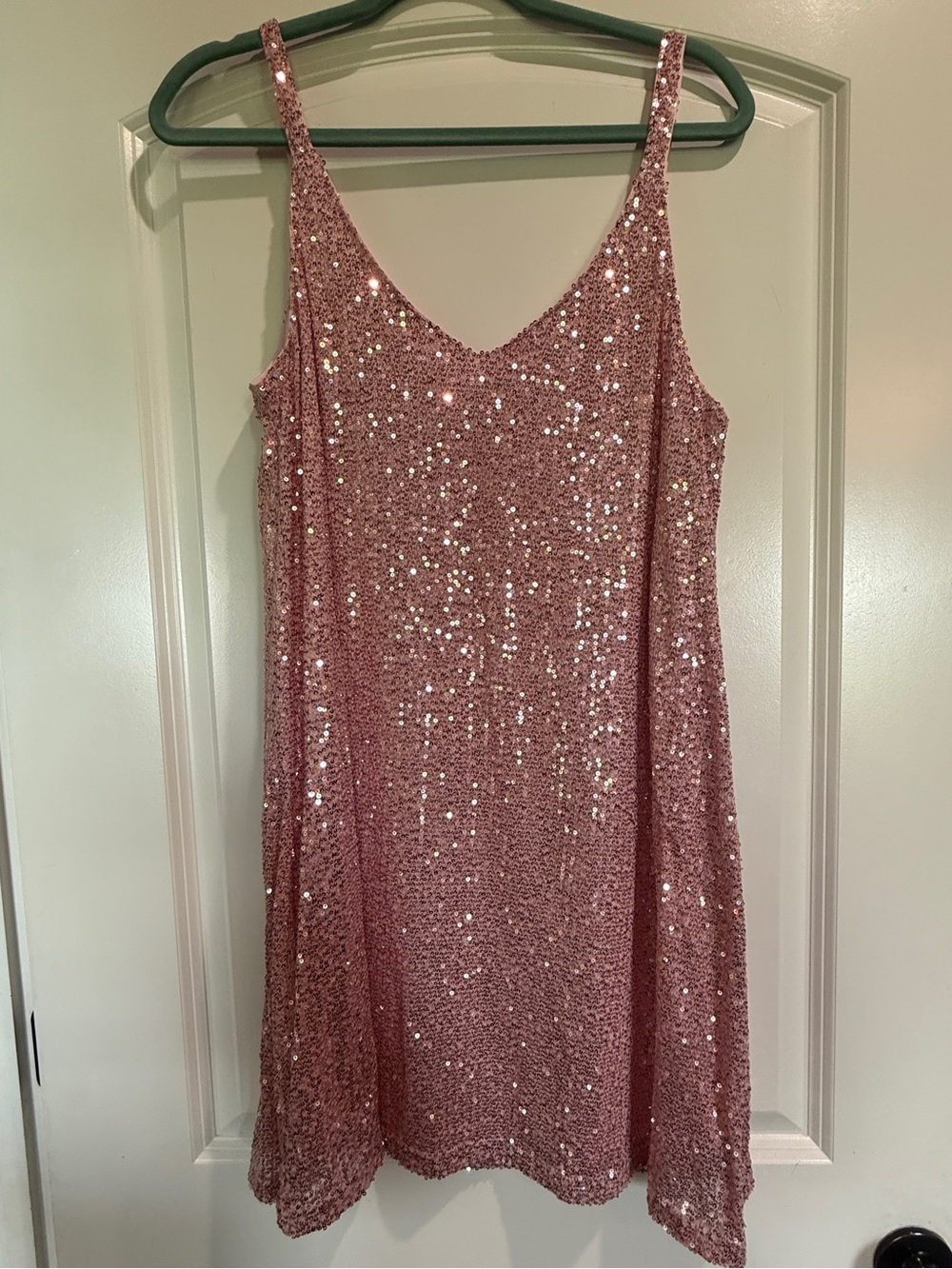 Sequin Slip Dress in Dusty Rose